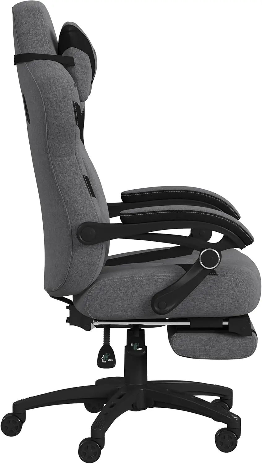 Gaming Chair with Footrest | Reclining Adjustable Racing Style | Office Computer Desk Chair - Thumbnail 6