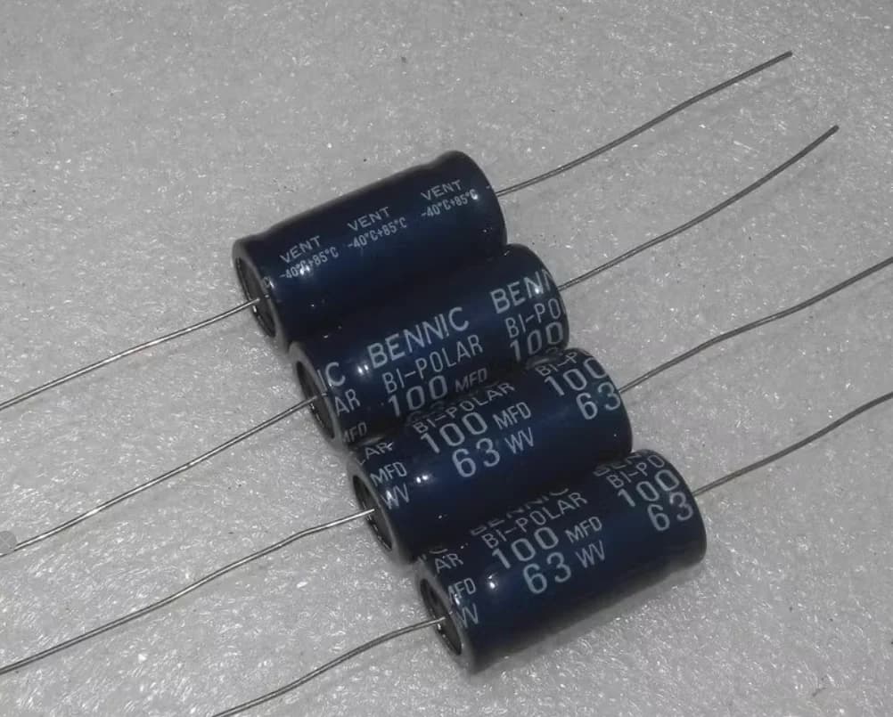 Professional-Grade Axial Electrolytic Capacitors | 63V 100µF & 120µF | Non-Polar Audio & Crossover - Thumbnail 3