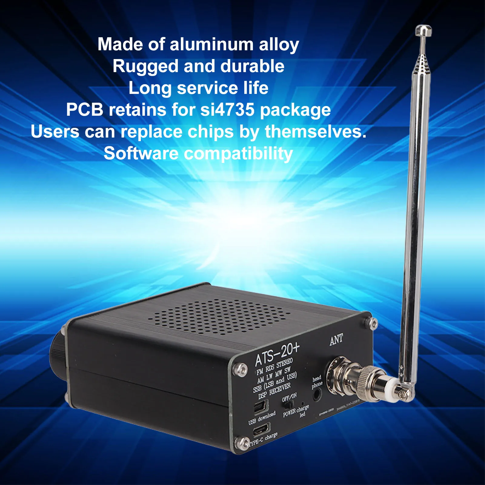 World Band Radio Receiver | 20+ Presets | Digital Display - Thumbnail 4