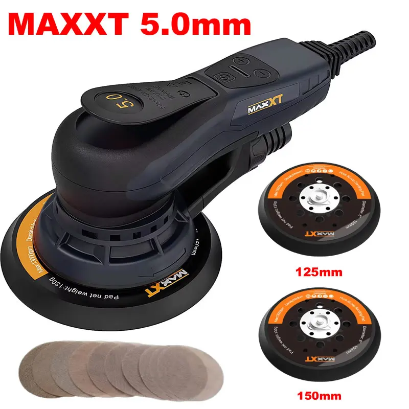 Orbital Sander | 350W Brushless Motor | Wood & Car Body Polisher with 150mm Pads - Thumbnail 2