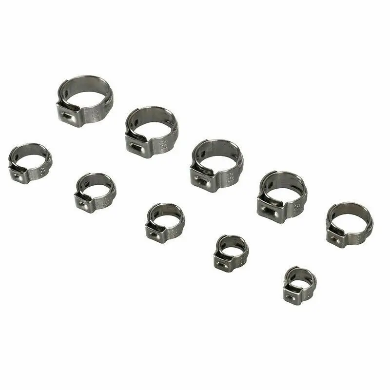 304 Stainless Steel Hose Clamp Set | 25-Piece Assortment | 7-21mm Stepless Adjustment for Secure Sealing
