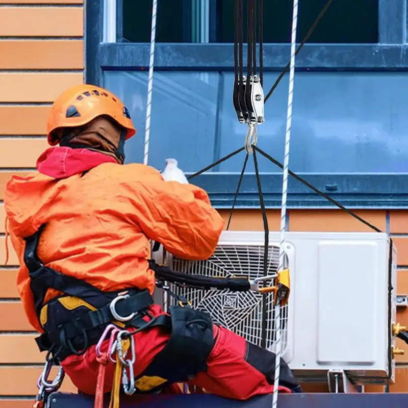 6:1 Ratio Pulley Hoist System | 2200 lb Heavy-Duty Capacity | 50 ft Rope - Thumbnail 2