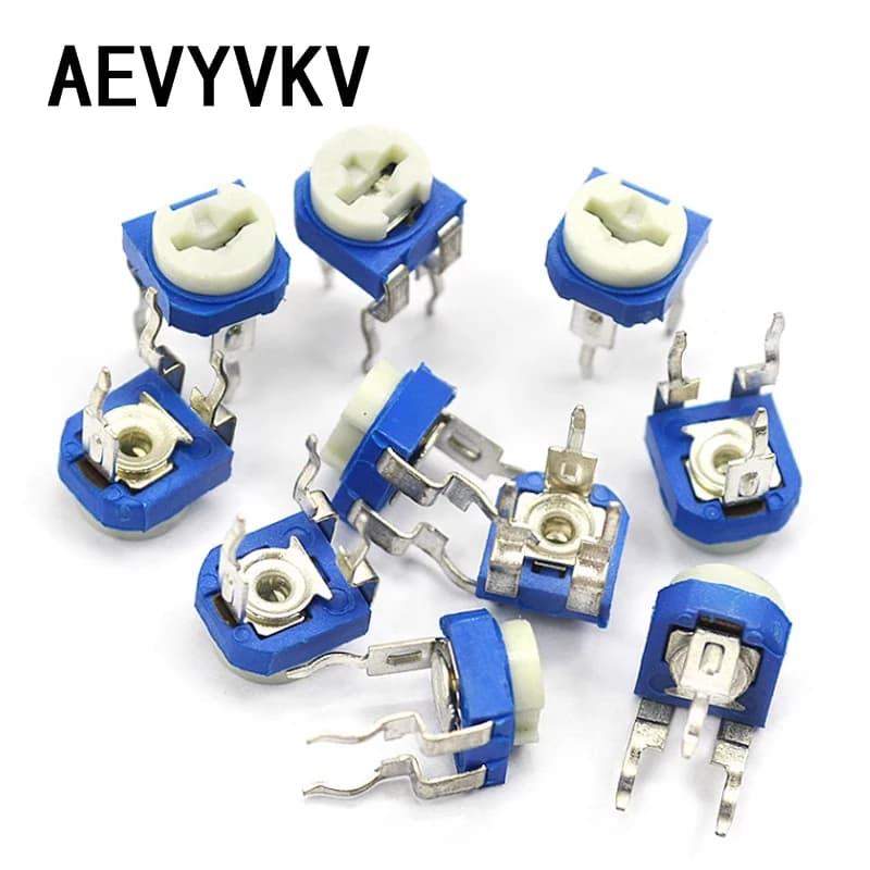 Trimmer Potentiometer Kit | 20-Piece RM065 Series | 100 Ohm to 1M Ohm Variable Resistors - Thumbnail 5