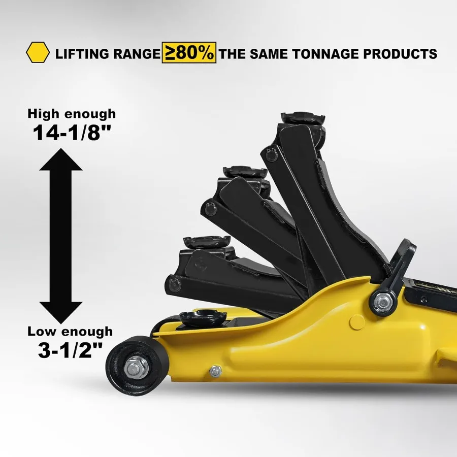 2.5 Ton Low-Profile Floor Jack | 5500 lb Capacity | Heavy-Duty Hydraulic Lift with Storage Case - Thumbnail 4