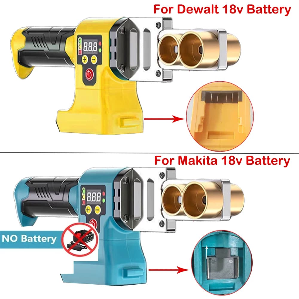 Professional Cordless Plastic Pipe Welder | Hot Melt Tool for PPR & PE | DeWalt/Makita Battery Compatible - Thumbnail 2