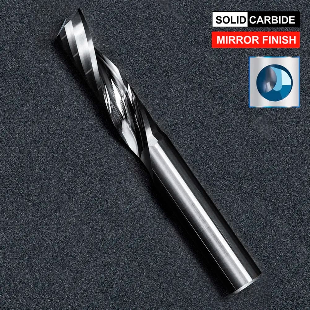 Flute Spiral End Mill | 4-8mm Carbide CNC Router Bit | 3D Engraving for Woodworking - Thumbnail 3