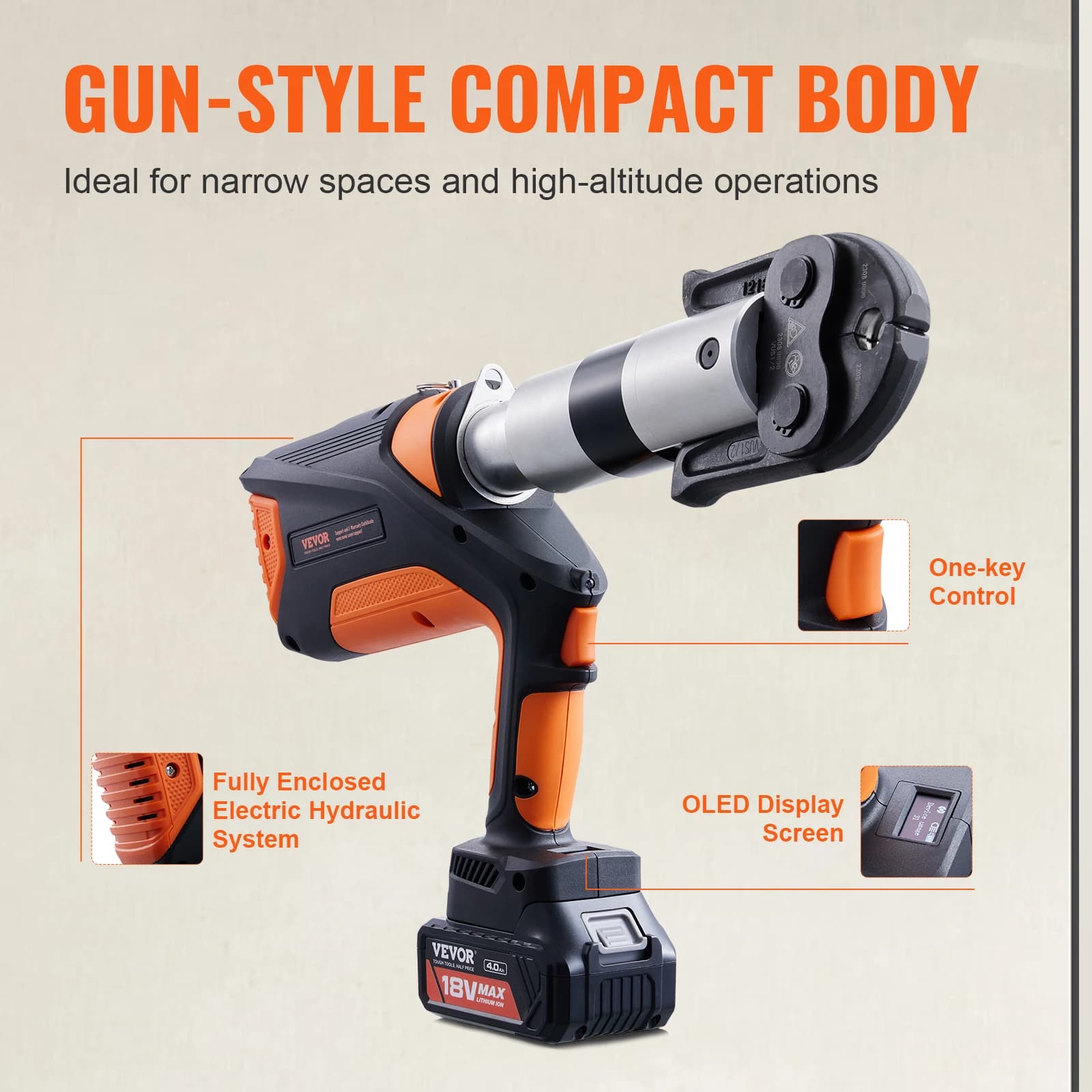 18V Brushless Pro Press Tool | 1/2 to 2 Capacity for Stainless Steel, Copper & PEX | 6-Jaw Kit - Thumbnail 5