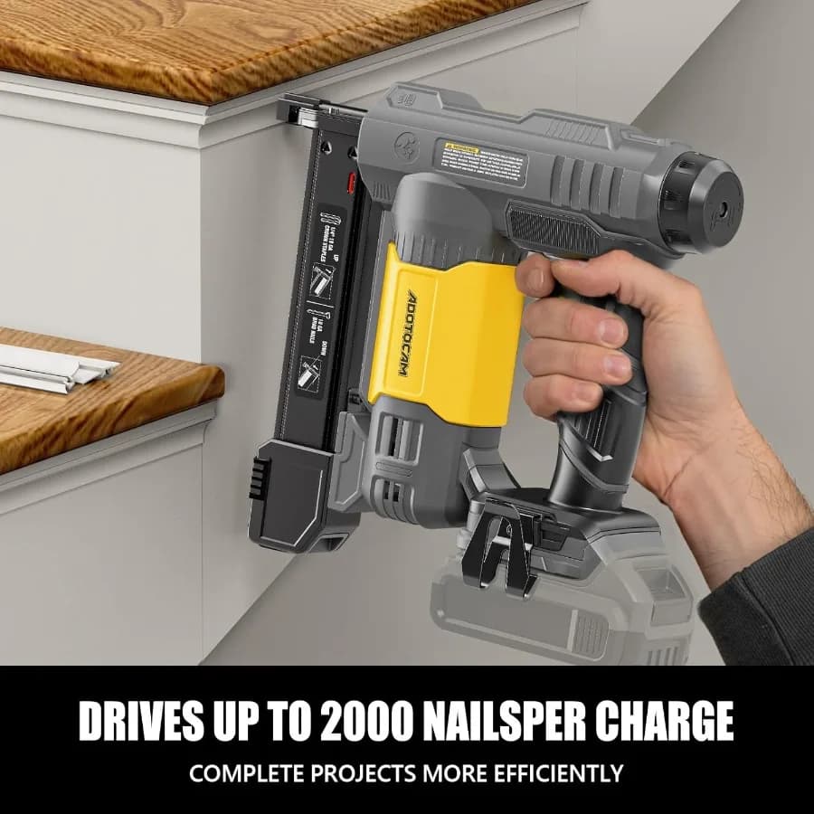 Brad Nailer & Stapler | 18 Gauge 2-in-1 Battery Powered | Includes 2.0Ah Battery & 1000 Fasteners - Thumbnail 3