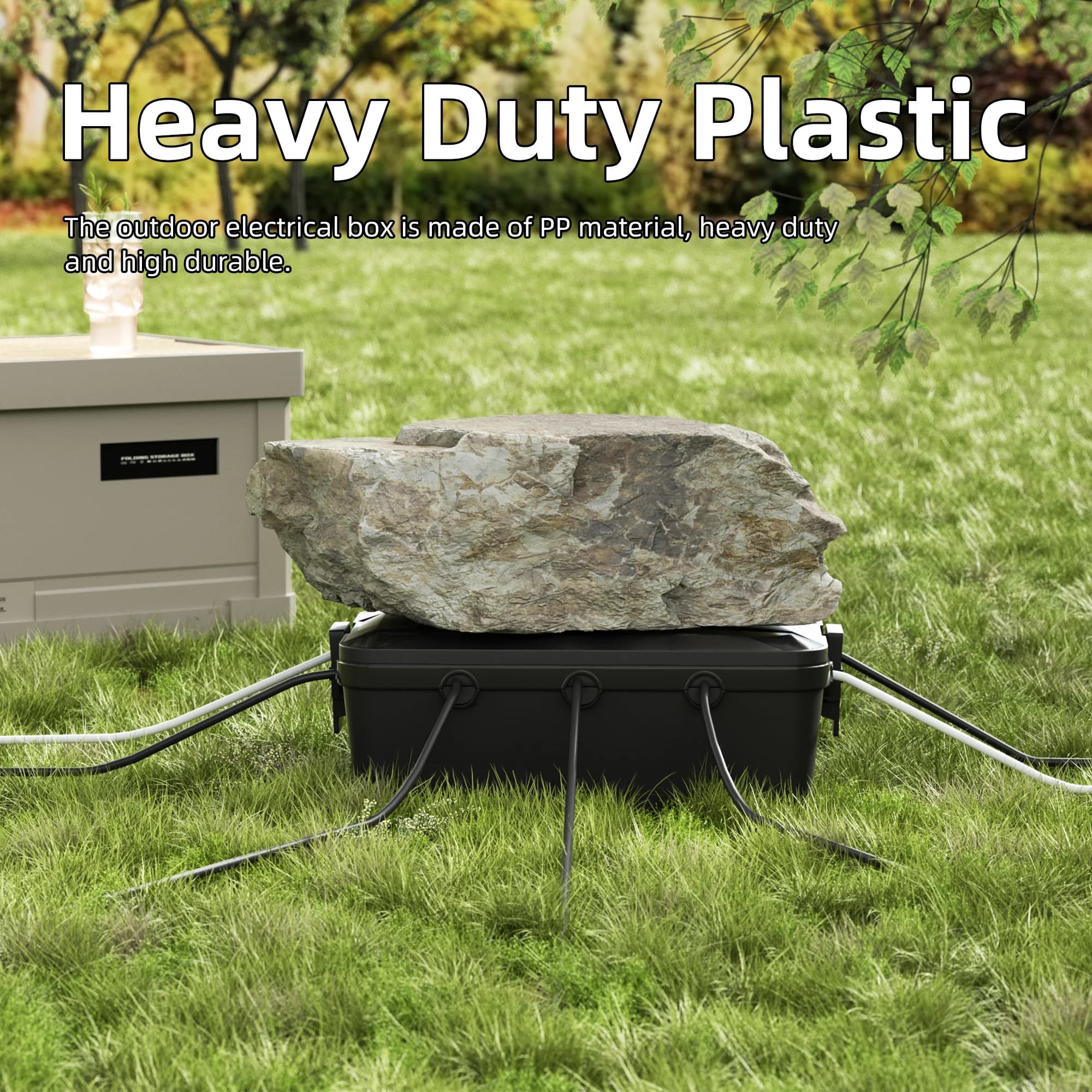 Heavy-Duty Outdoor Electrical Box | 13x8x5 Waterproof Cord Cover | Weatherproof Connection Enclosure - Thumbnail 2