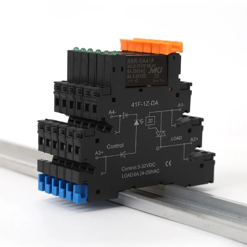 DC control AC 6A slim interface solid state relay module din ssr slim relay DC control DC 41F-1Z-C2 ssr relay din rail - Thumbnail 3