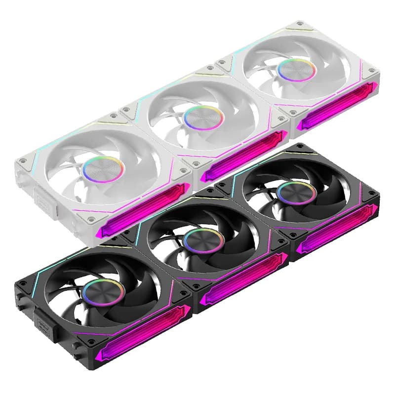 Coolcirc DL-2 Modular 120mm ARGB PC cooling fan with infinite mirror lighting, designed for case airflow and computer water cooler radiators.