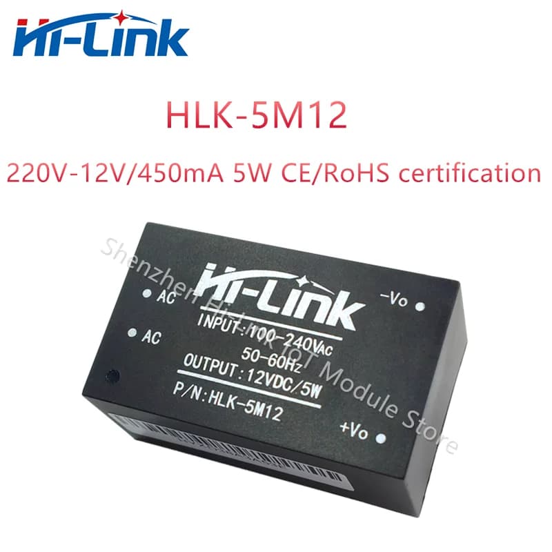 220V to 12V DC Power Converter | HLK-5M12 Mini Step-Down Module | High-Efficiency Voltage Regulator - Thumbnail 2