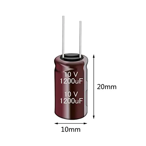 High-Performance 10V 1200uF Capacitor | 10x20mm Aluminum Electrolytic | For Monitor & TV Repair - Thumbnail 2