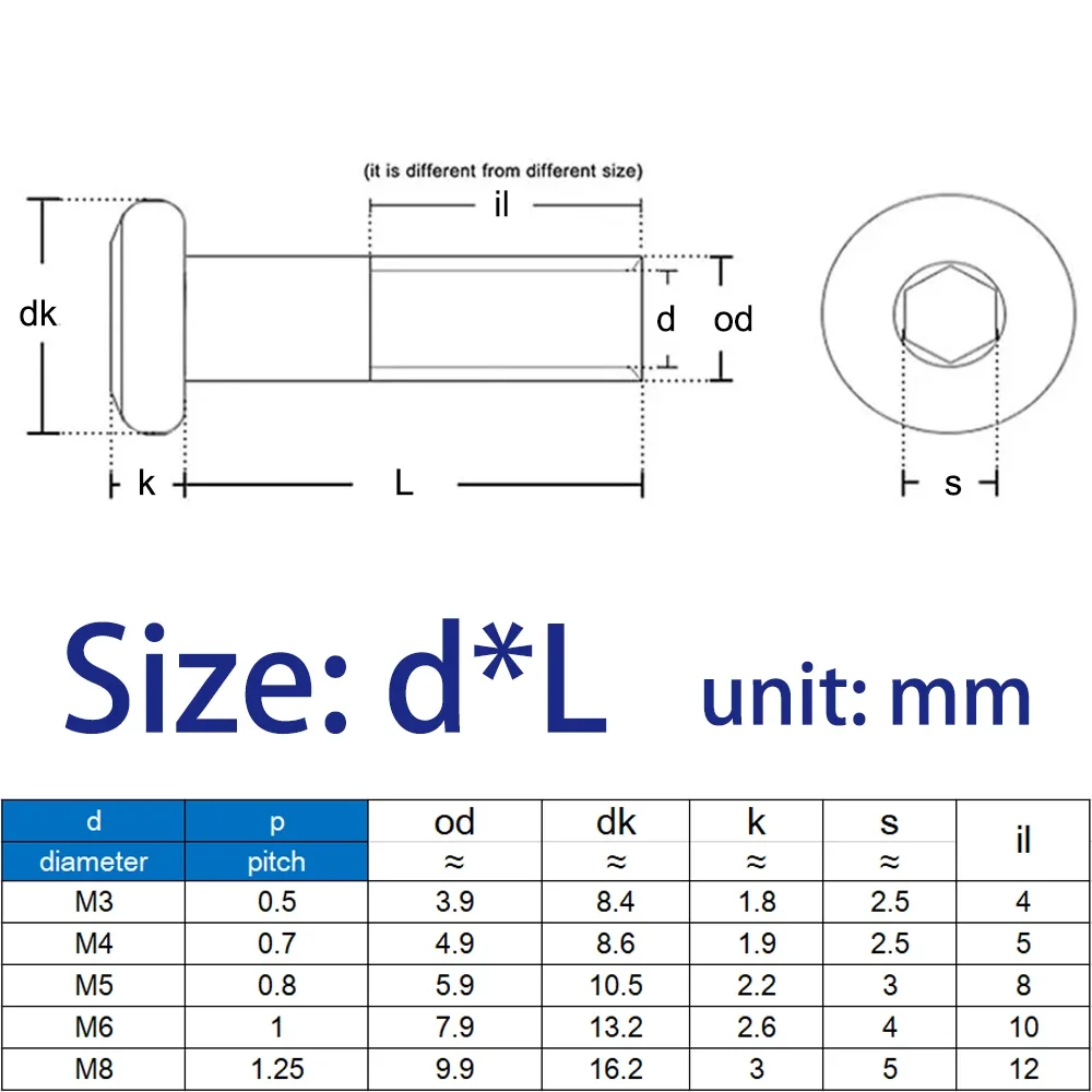 Connector Screws & Bolt Fasteners | M2-M10 304 Stainless Steel | Hex Socket Cap Nut Kit - Thumbnail 6