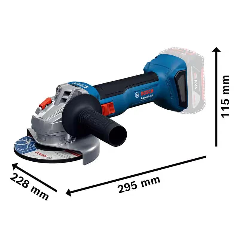 Bosch GWS 18V-8 Cordless Angle Grinder | Brushless Motor & 11,000 RPM | 100mm Cutting & Grinding - Thumbnail 2