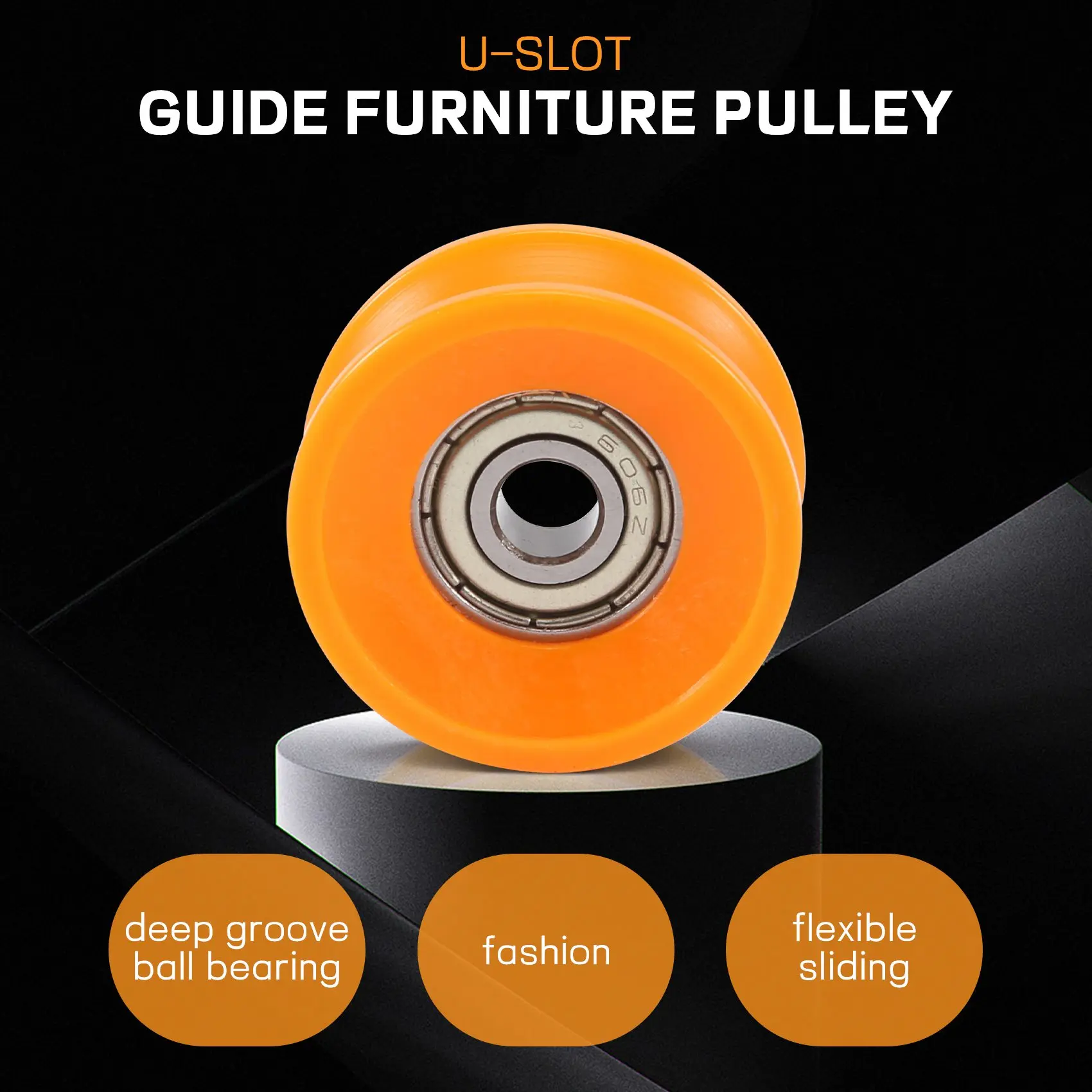Plastic-Coated Bearings | 6x30x13mm Deep Groove | 4-Piece Guide Pulley Set - Thumbnail 3