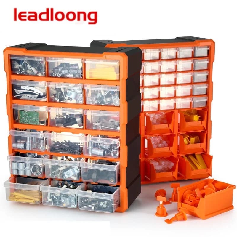 60-Grid Parts Cabinet | Transparent Drawer Toolbox | For Screw Classification & Accessories Storage - Thumbnail 5