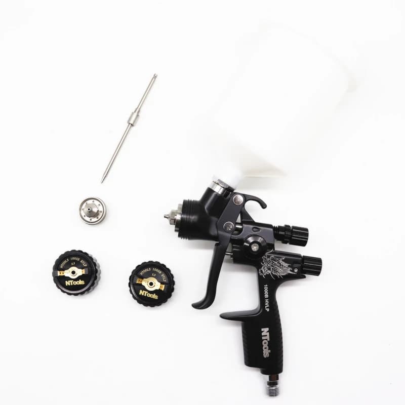 HVLP Spray Gun Kit | 1.3 & 1.7mm Nozzles with Mix Tank | Car Repair & Water-Based Paint - Thumbnail 5