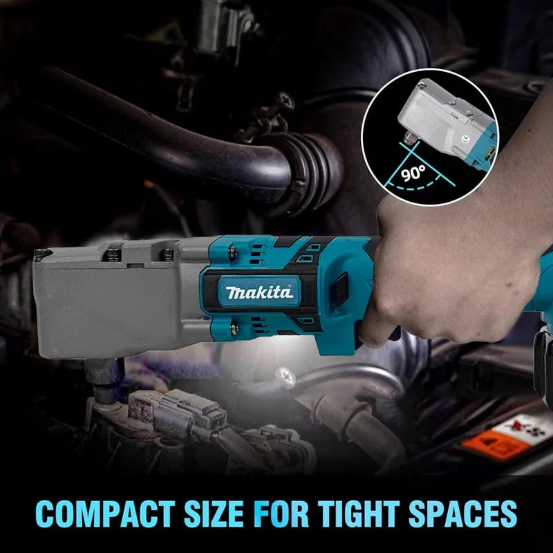Makita 4800RPM Right Angle Wrench Cordless Electric Impact Wrench 90 Degree Ratchet Wrench For Makita 18v Battery - Thumbnail 3