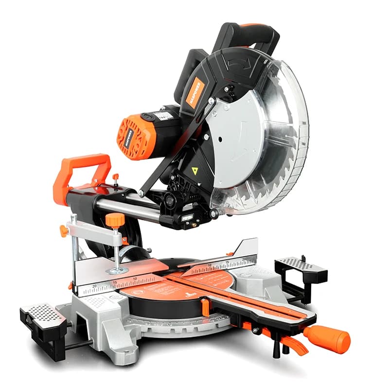 12-Inch Sliding Miter Saw | Single Bevel with Laser Guide | Precision Wood Cutting Tool - Thumbnail 2