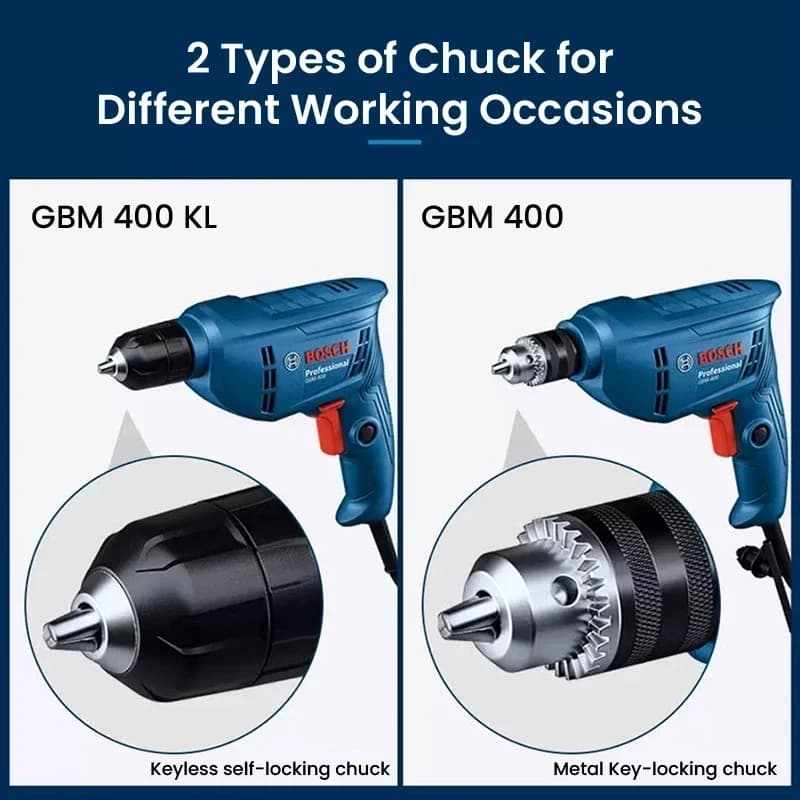 Bosch Electric Manual Drill, Electric Screwdriver, Single-speed Small Household Tool, Multifunction GBM400KL, Self-locking - Thumbnail 2