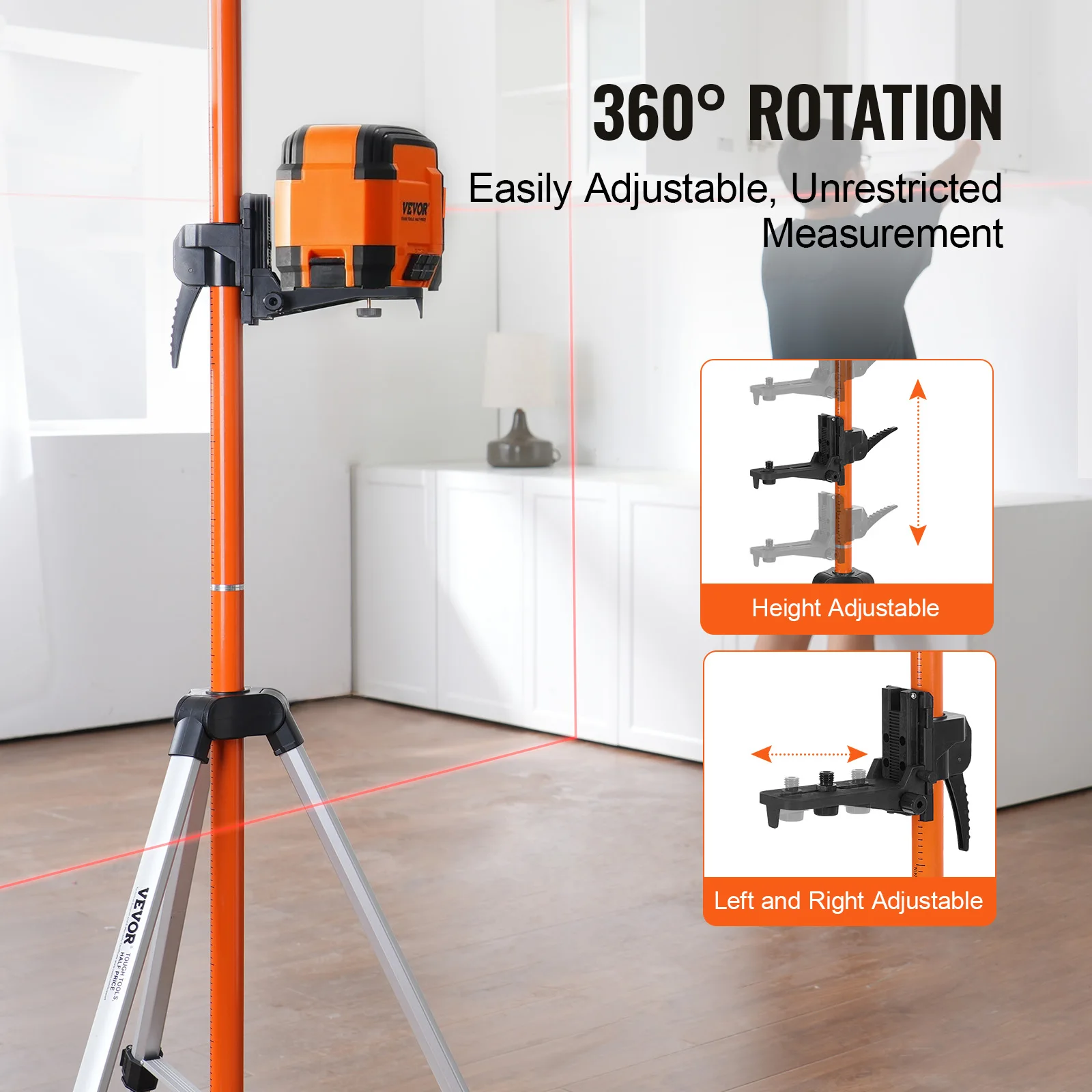 Laser Level Tripod | 1/4 Thread Mount | Professional Survey Stand - Thumbnail 4