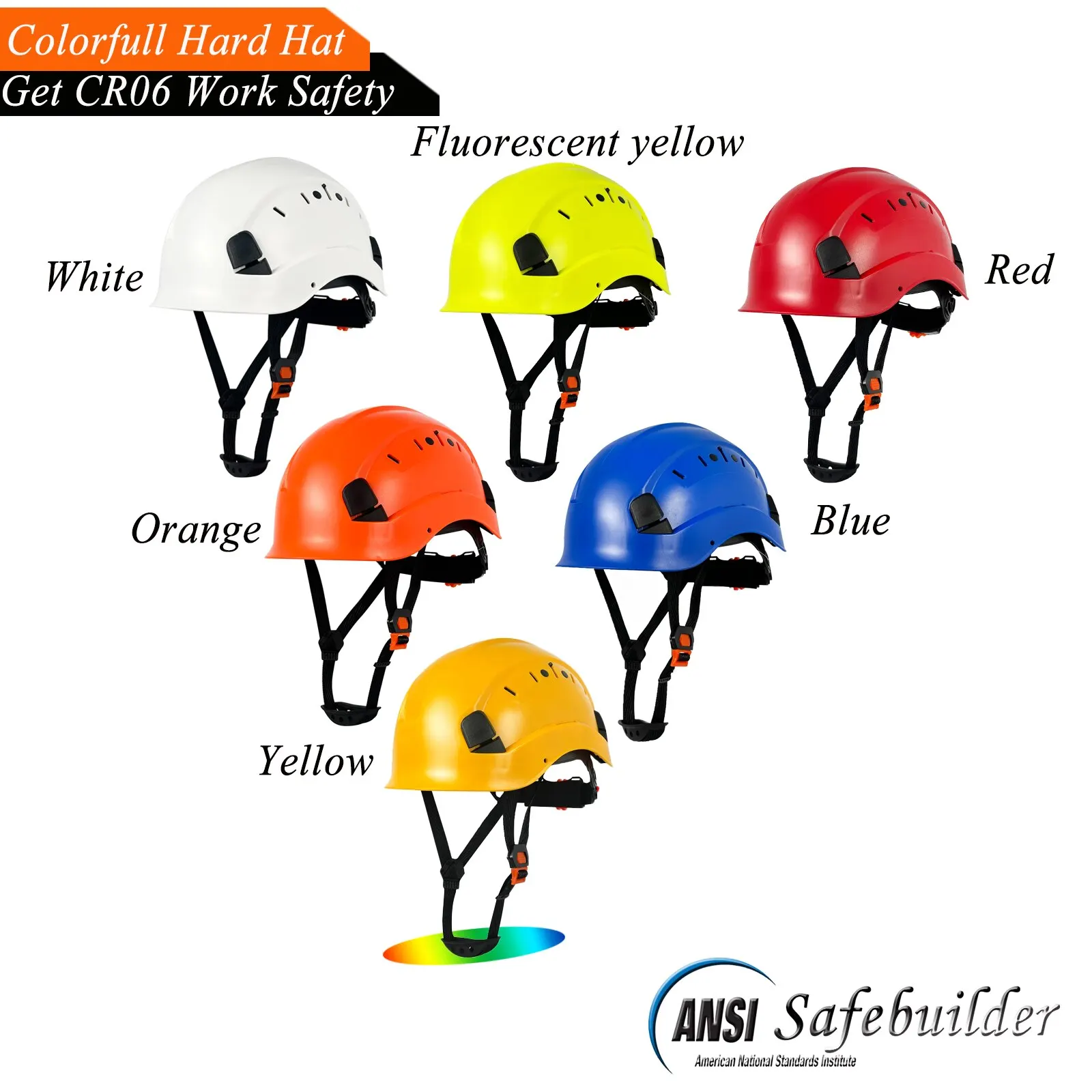 Safety Hard Hat | Adjustable Ratchet for Men & Women | Slotted Industrial Work Helmet - Thumbnail 4