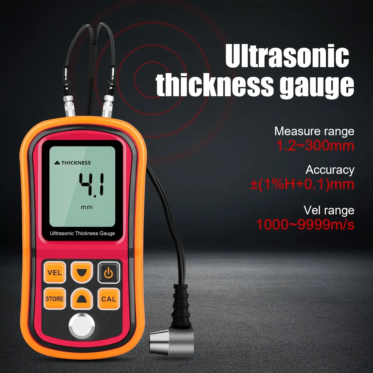 Ultrasonic Thickness Gauge | 0.1mm Precision | 1.2-225mm Steel Range | Digital LCD Meter - Thumbnail 5