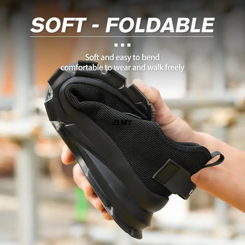 Proof Safety Shoes | Lightweight Steel Toe Sneakers | Men's Breathable Work Boots - Thumbnail 5