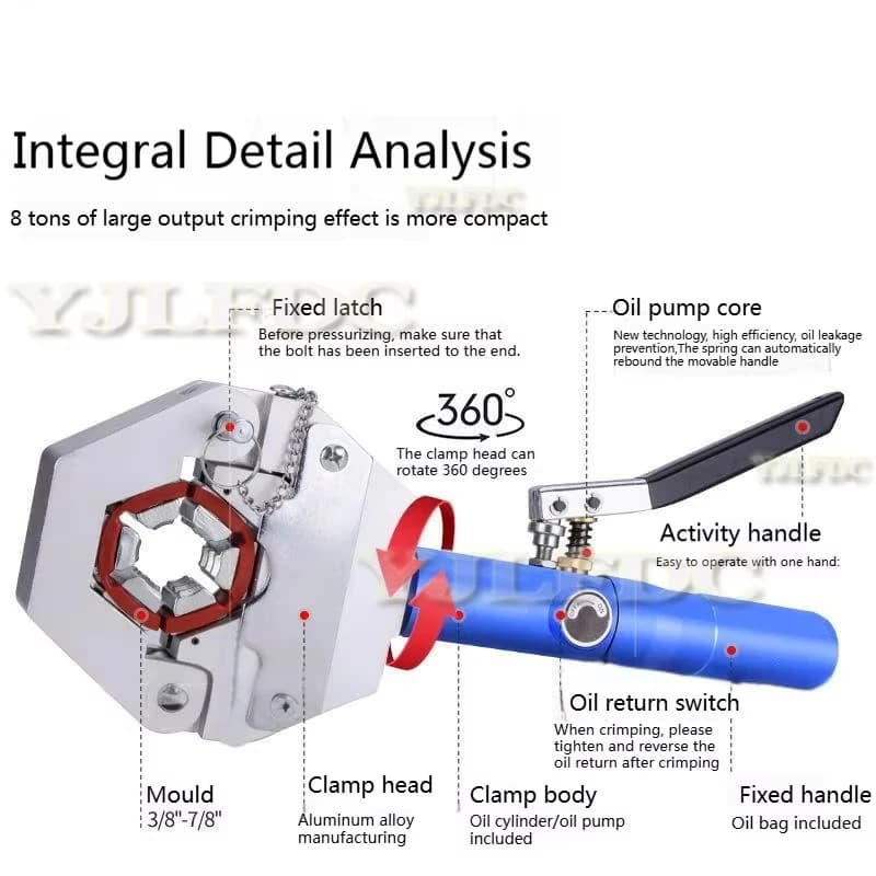 Small Hydraulic Hose Crimper Tool IG-71500 Hose AC Crimping Tool for Barbed and Beaded Hose Fitting with CE provided ﻿ - Thumbnail 2