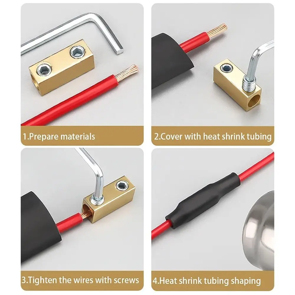 High-Power Wire Connector Kit | 10-80A Brass Terminal Blocks with Heat Shrink Tubing - Thumbnail 5