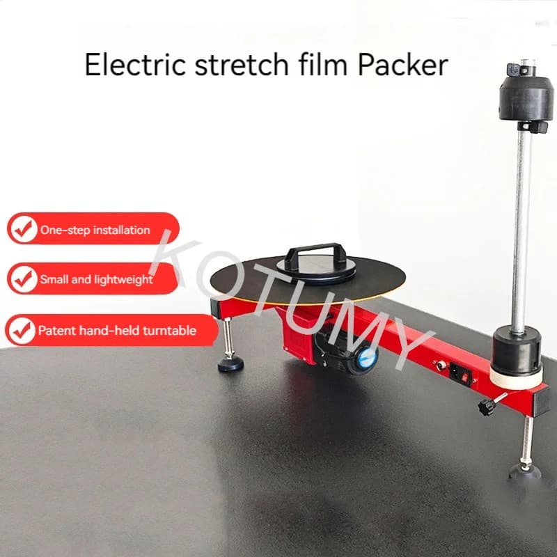 Semi-Automatic T-Type Stretch Wrapper | Industrial Carton Packaging Machine | 220V Operation - Thumbnail 3