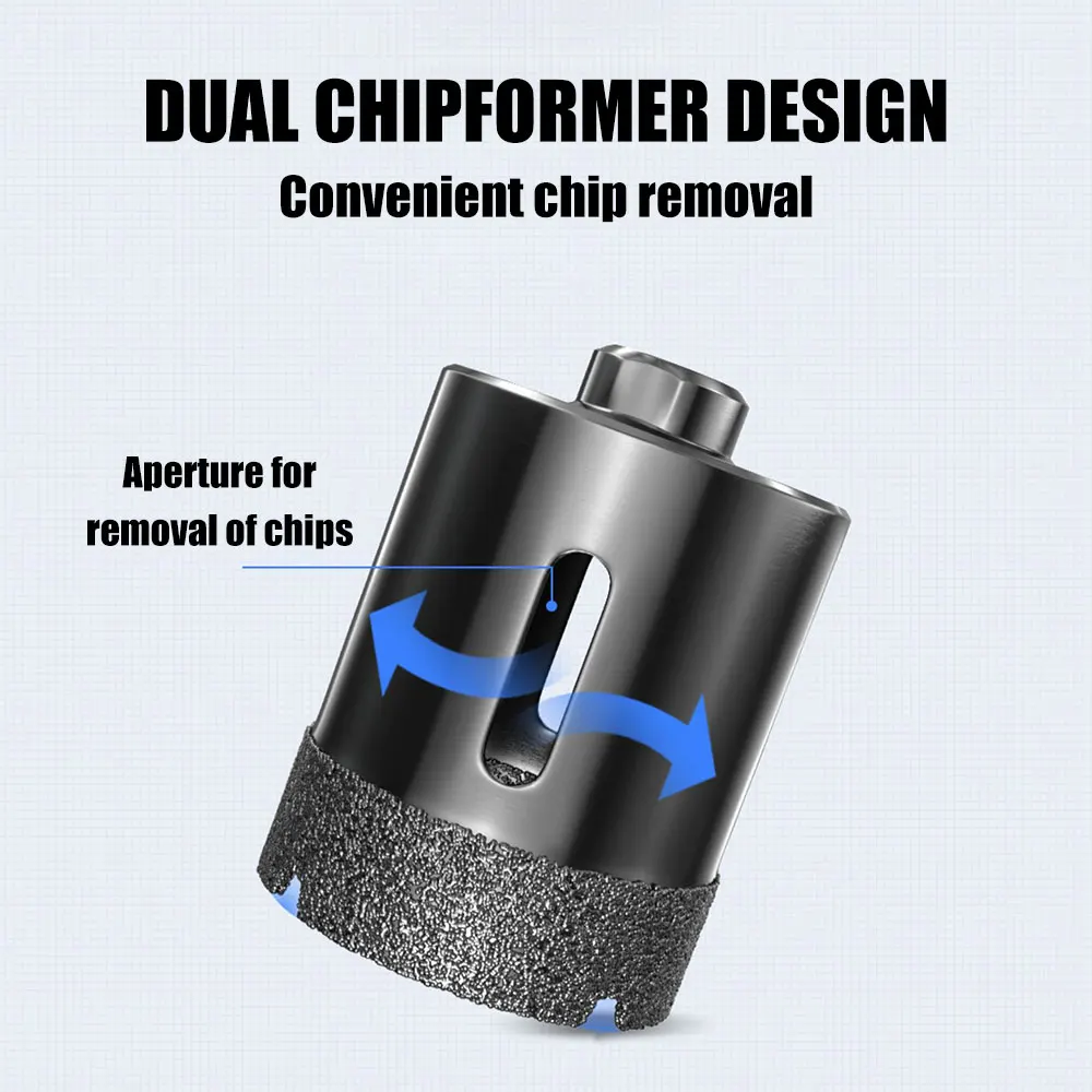 Diamond Drill Bit for Porcelain & Granite | M10 Core Hole Saw | Dry Cutting for Tile & Glass - Thumbnail 2