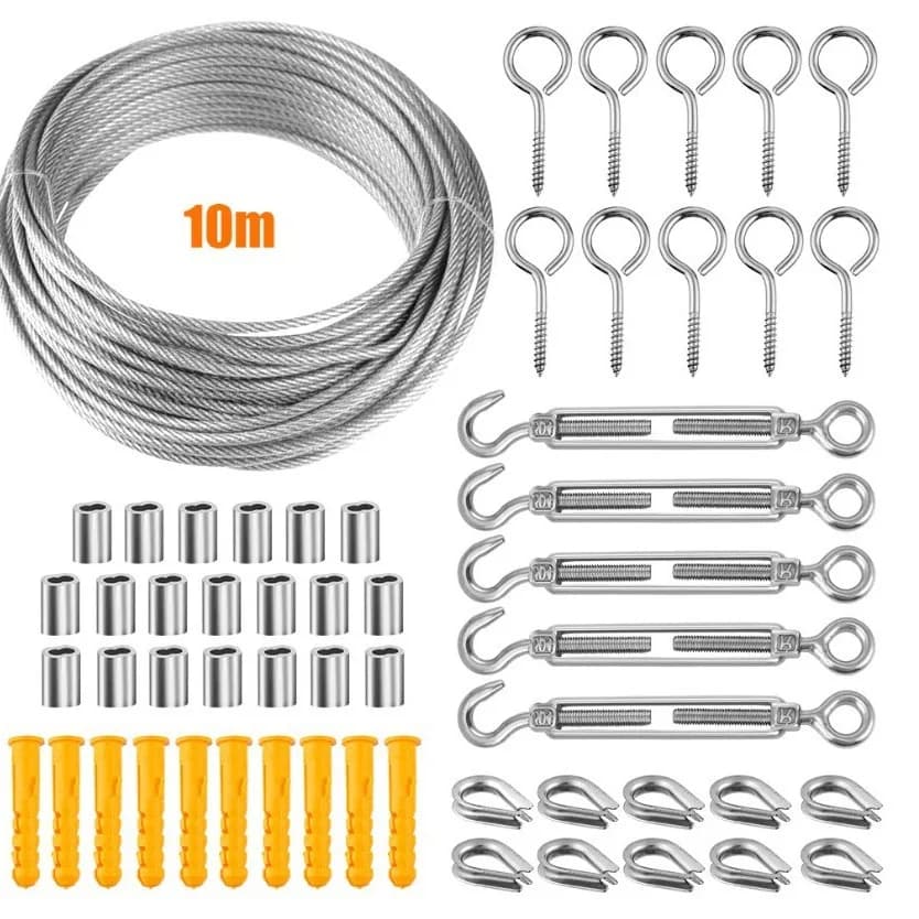 15m PVC-Coated Steel Cable Kit | Heavy-Duty Railing & Fence Wire | 304 Stainless Steel - Thumbnail 5