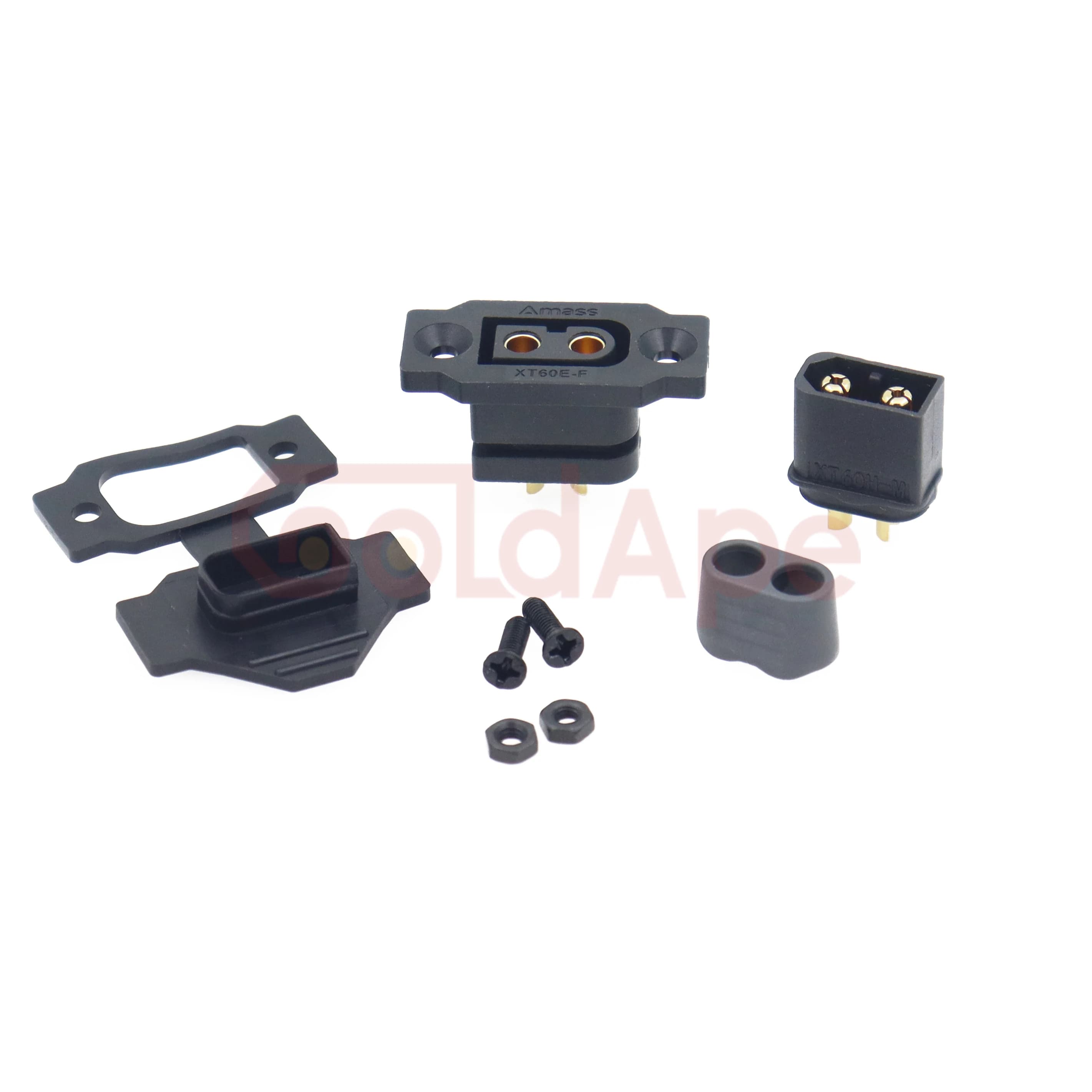 XT60E-F.B High-Current Connector | 30A Gold-Plated Mountable Plug for RC Batteries - Thumbnail 3
