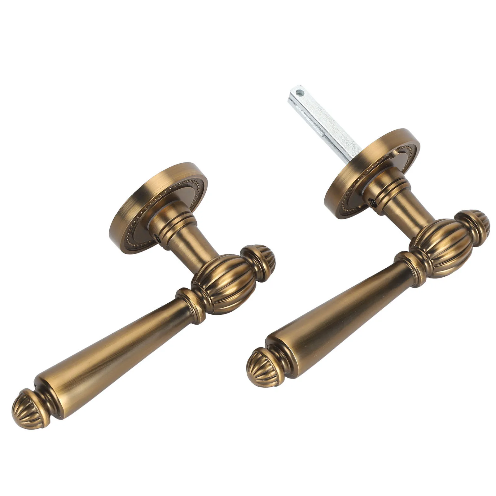 Bronze Door Handle Lock | Quiet Copper Core | Vintage Bedroom & Living Room Privacy Lock - Thumbnail 4