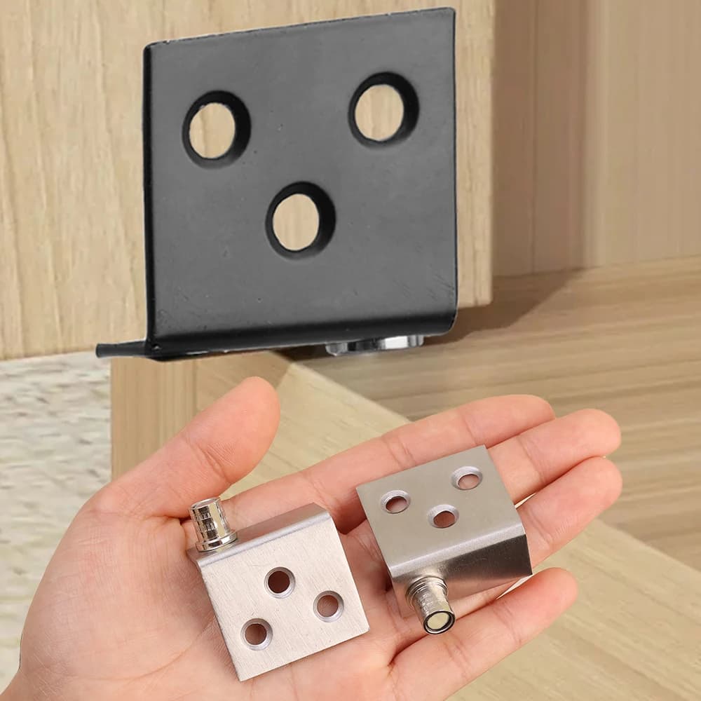 Rotation Shaft Cabinet Hinge | Stainless Steel 6-Hole Mounting | For Bookcase & Furniture Doors - Thumbnail 3