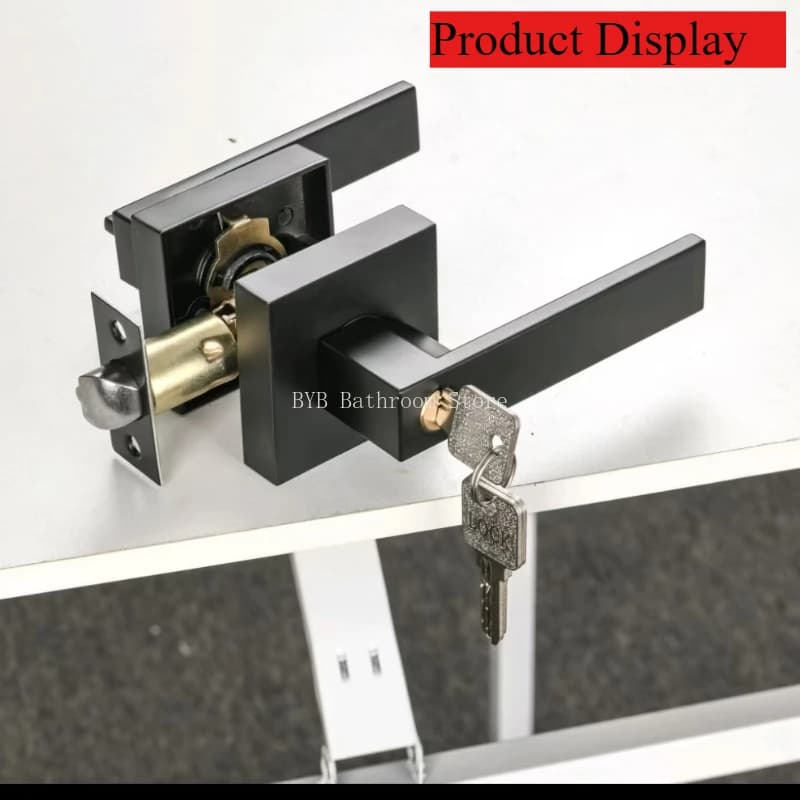 Channel Privacy Door Handle Lock | Black Interior Mask | For Bedroom, Bathroom & Home Security - Thumbnail 4