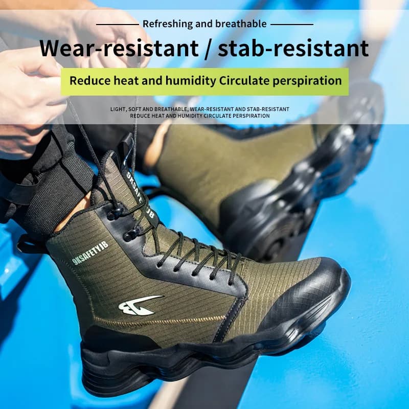Safety Shoes | Breathable Anti-Smash Design | Puncture Proof Work Sneakers - Thumbnail 3