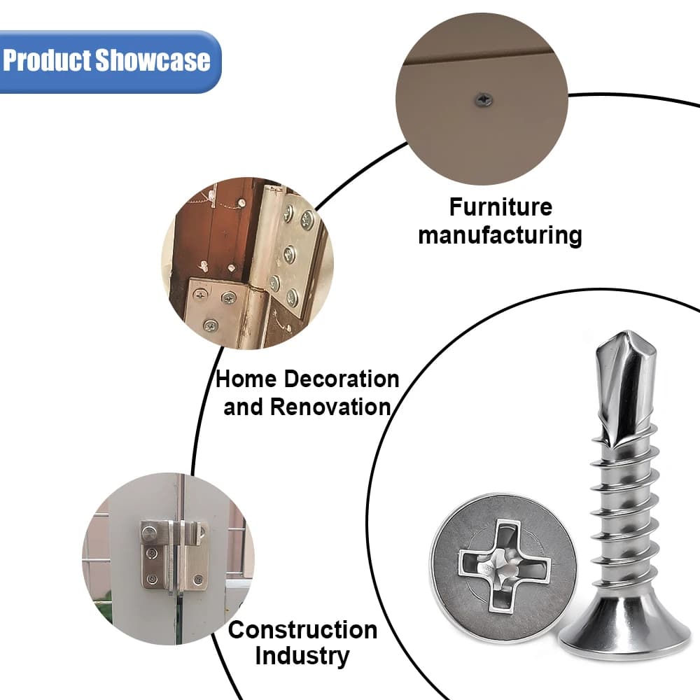 Phillips Drilling Screws | 410 Stainless Steel | Countersunk Self Tapping Fasteners - Thumbnail 6