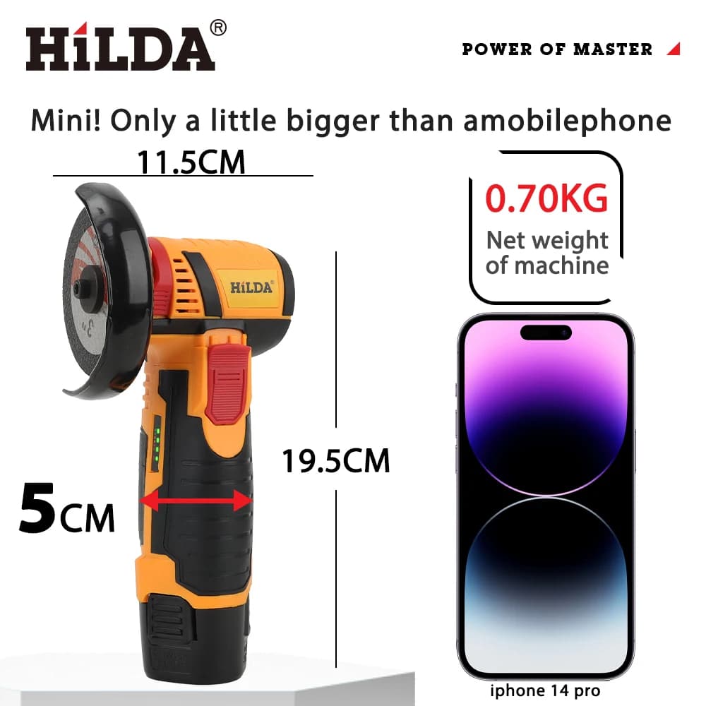12V Cordless Angle Grinder | 3-Inch Brushless Motor | Compact Cutting & Polishing Tool - Thumbnail 3