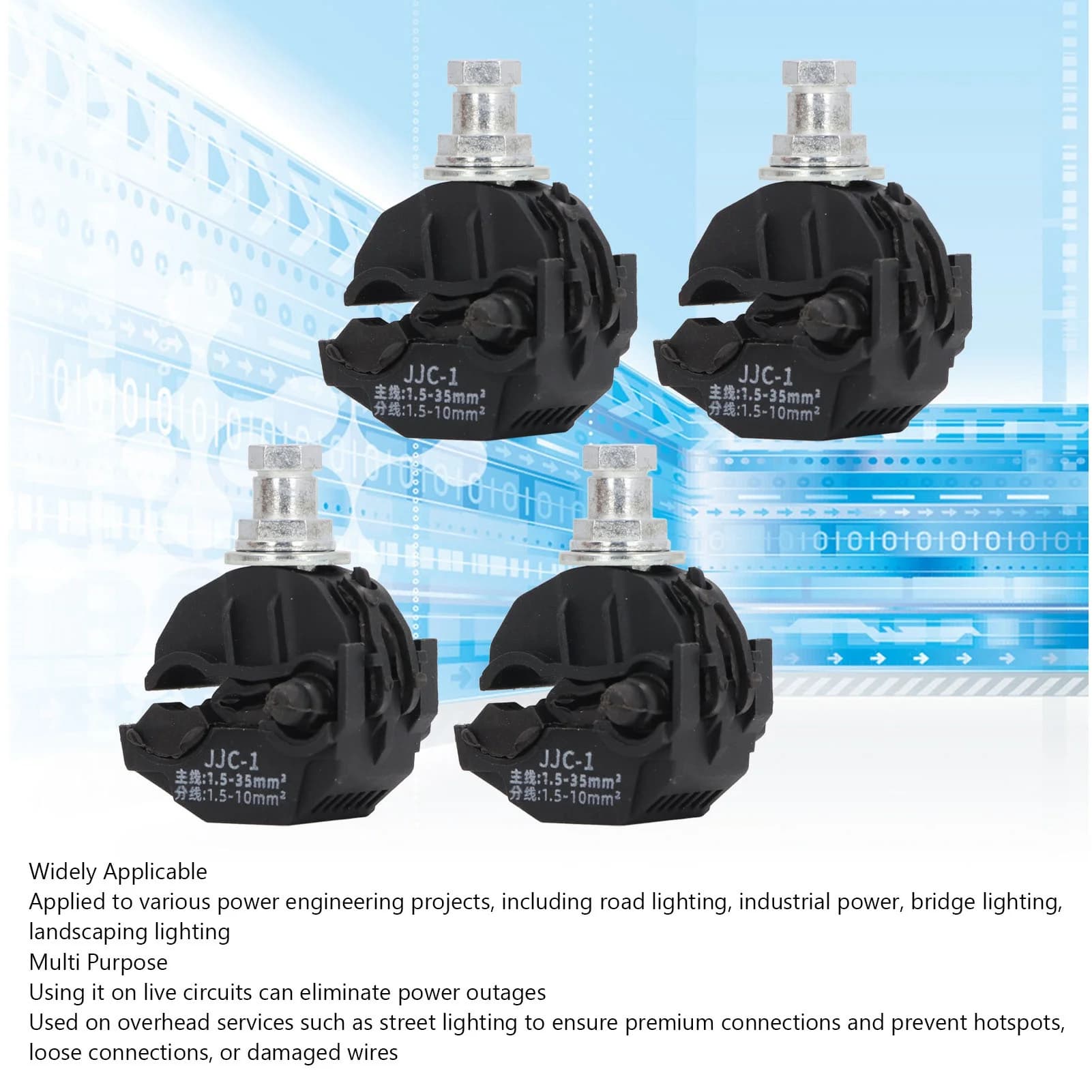 Insulation Piercing Connectors | 5-Pack | 1KV High/Low Voltage Cable Splitters - Thumbnail 2