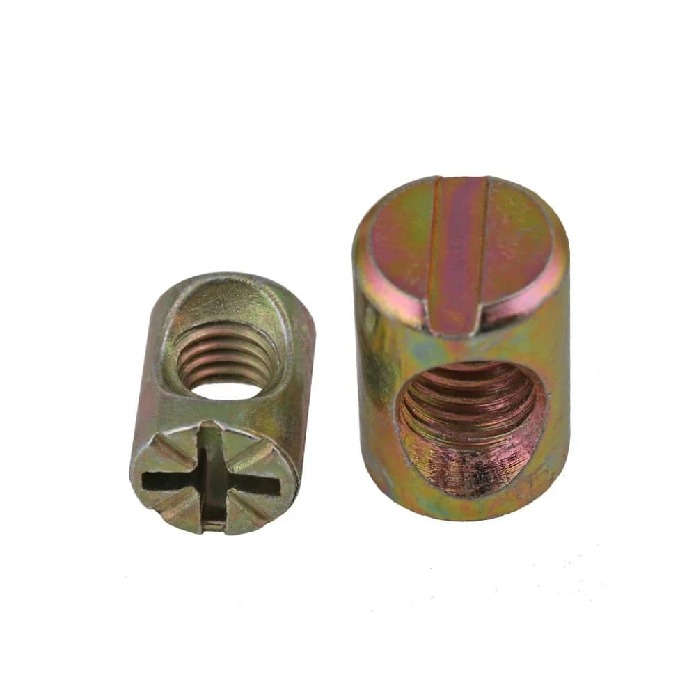 Dowel Barrel Nuts | Hammer-Embedded for Wood Furniture | M6 M8 Horizontal Hole Fasteners - Thumbnail 4