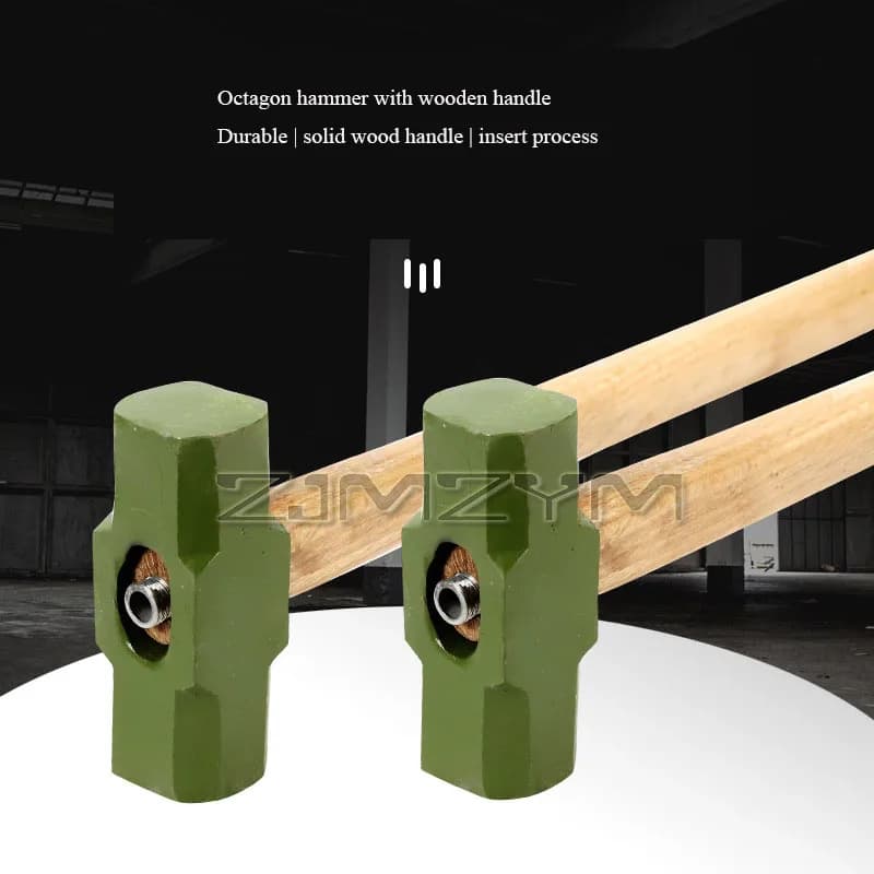 8LB Sledge Hammer | Octagonal Solid Iron Head | Wall Dismantling & Non-Sparking - Thumbnail 3