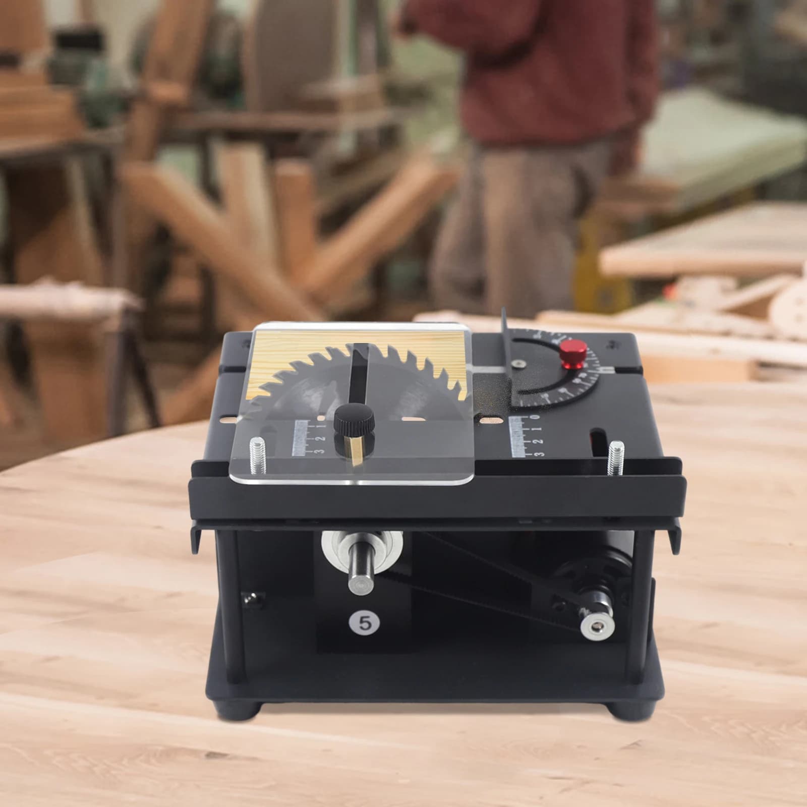 200W Mini Table Saw with 7-Speed Adjustment 0-90° Angle Cutting Machine Multi-Function DIY Cutting Tool for Wood Acrylic - Thumbnail 4