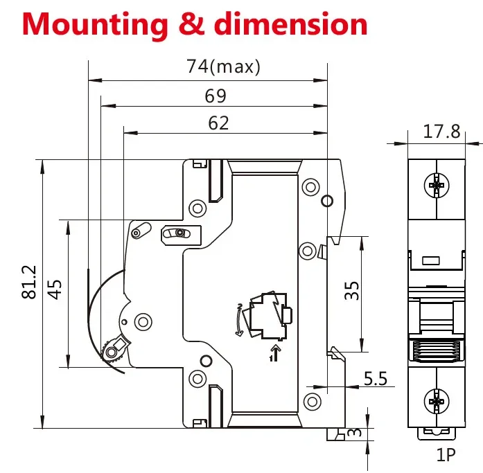 DIN Rail Mini Circuit Breaker | 6A-63A AC Type | 230V Electrical Protection - Thumbnail 5