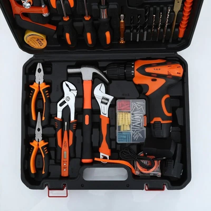126-Piece Automotive Tool Set | Impact Drill & Mechanic's Toolkit for Car Repair - Thumbnail 2