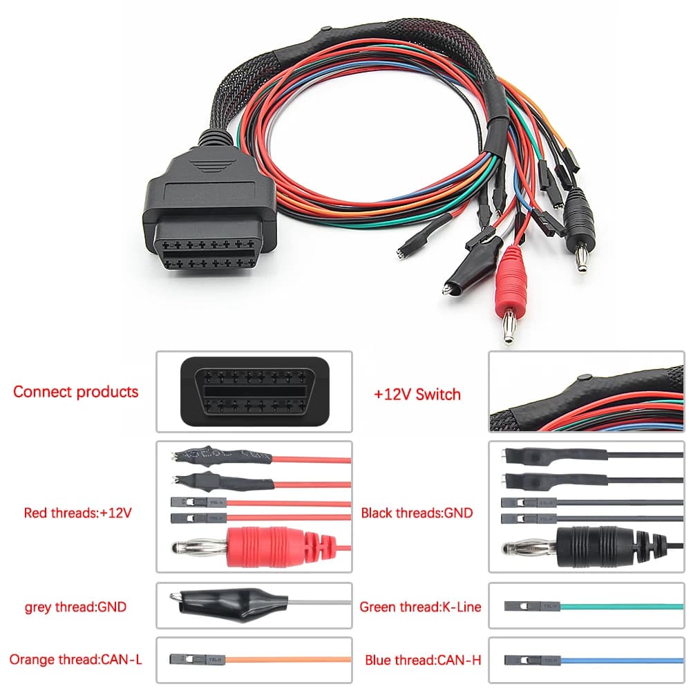 OBD2 Diagnostic Adapter | ECU Programming & Tricore Breakout Cable | 12V Switch - Thumbnail 3