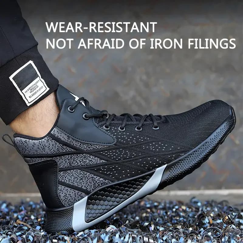 High-Top Safety Shoes | Fashion Protective Work Boots | Anti-Smash & Puncture-Proof for Men - Thumbnail 4