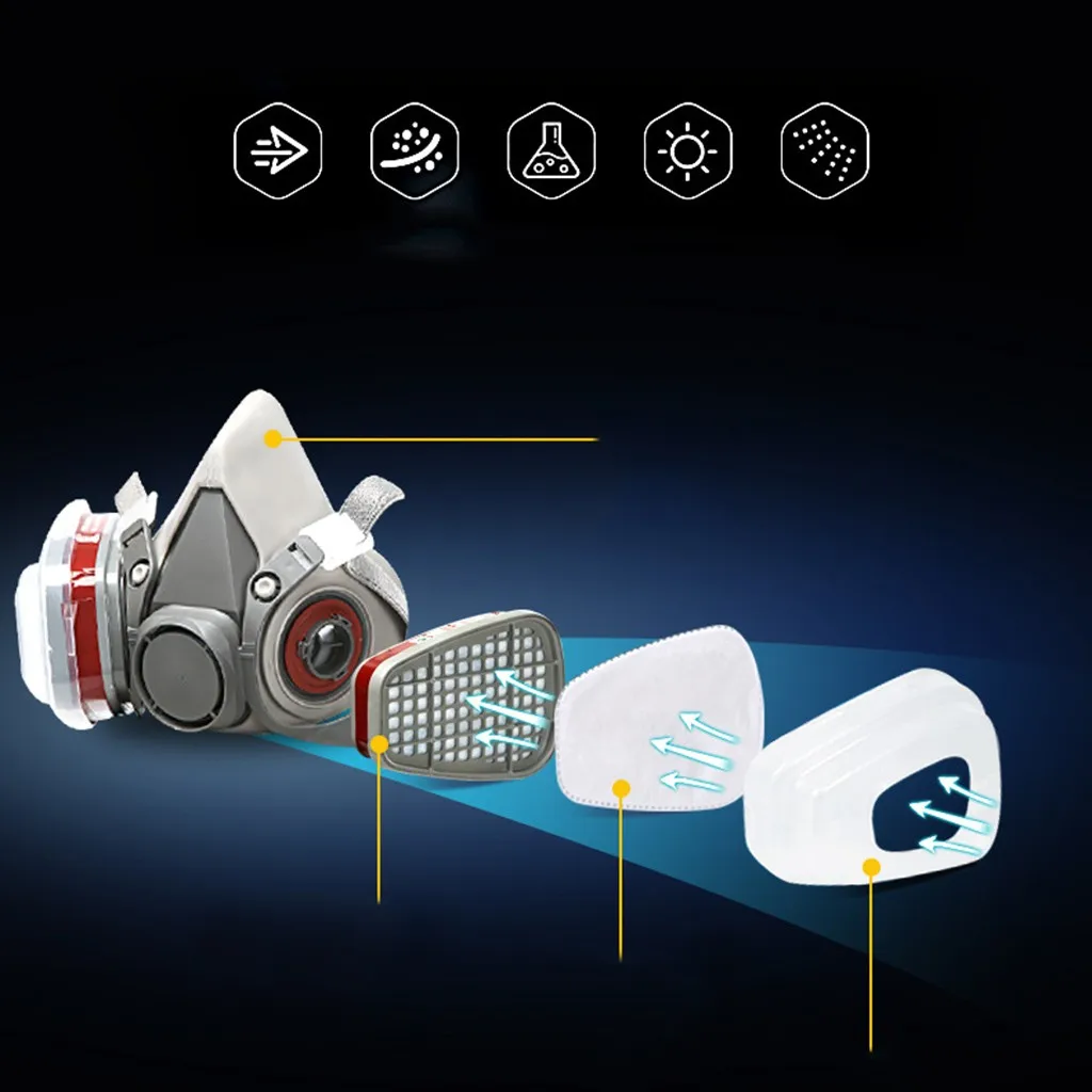 Respirator Mask with Goggles | Organic Vapor & Paint Spray Protection | Chemical Filter System - Thumbnail 5